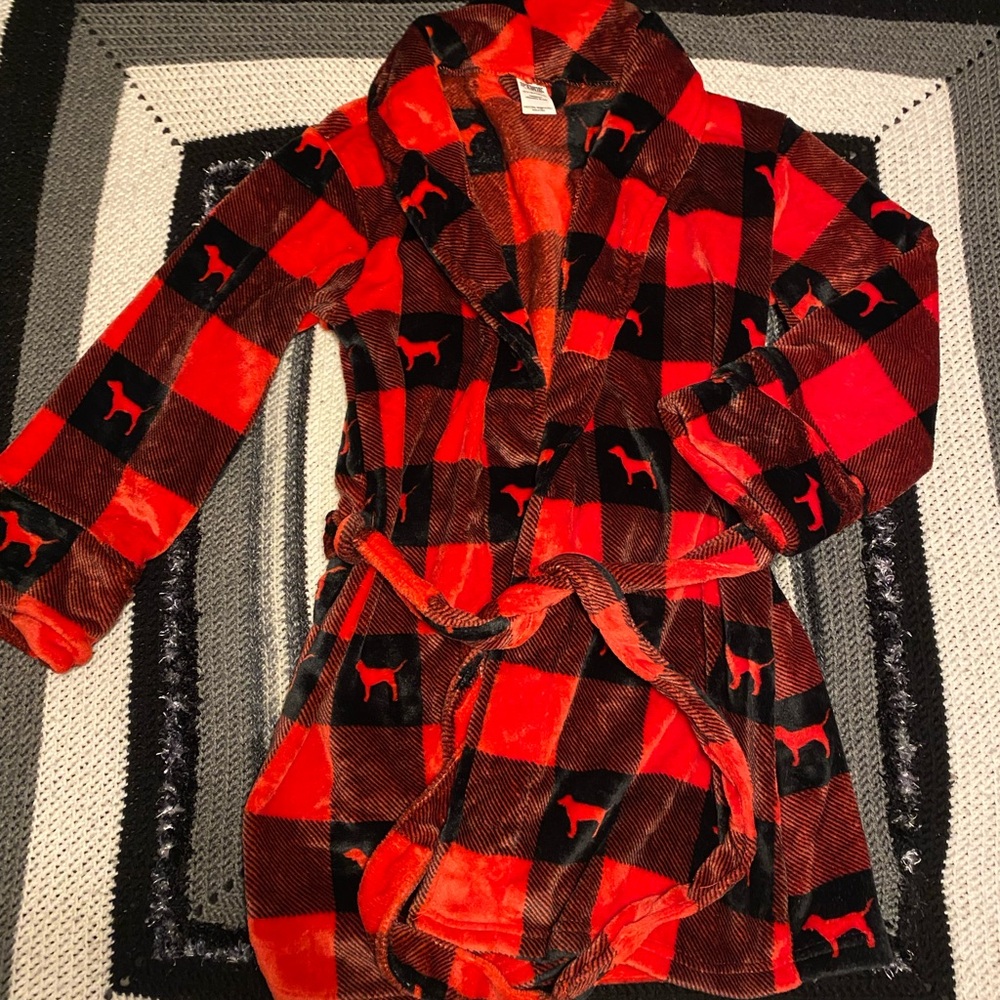PINK Victoria's Secret Red and Black Plaid Sleepwear